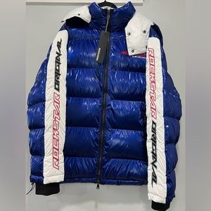 Rockstar Original Men’s METALLIC ROYAL BLUE ALASIA PUFFER JACKET